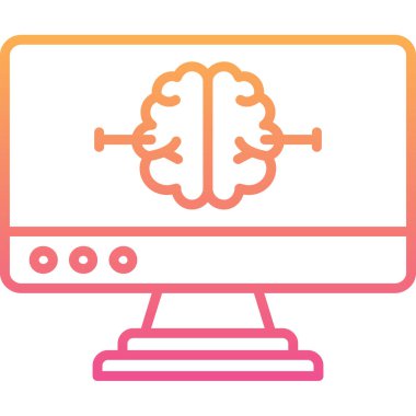 Beyin vektör çizimi olan dizüstü bilgisayar