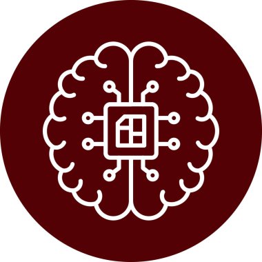 Beyin. Web simgesi basit illüstrasyon