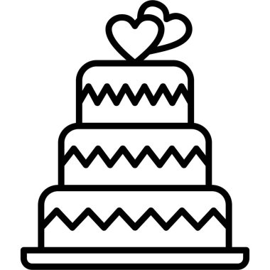 düğün pastası düğün ikonu ana hatlarıyla