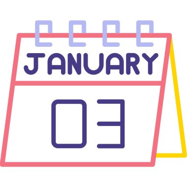 Tek simgede 25 Ocak takvimi