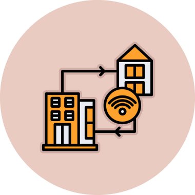 Akıllı Ev Vektörü illüstrasyon tasarımı