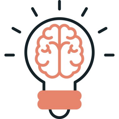 Beyin. Web simgesi basit illüstrasyon