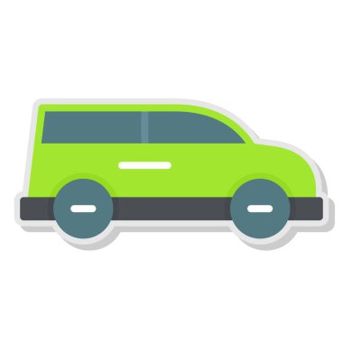 araba düz simgesi, vektör illüstrasyonu