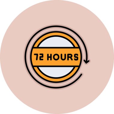 27 saatlik servis düz vektör simgesi