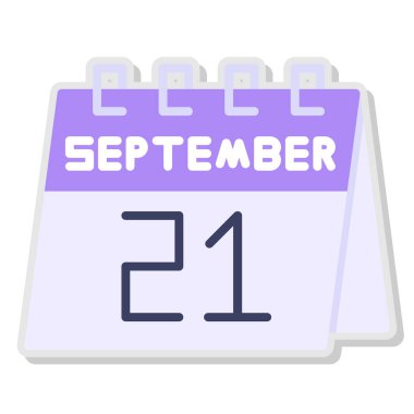 Eylül 12 takvim simgesi, vektör illüstrasyonu