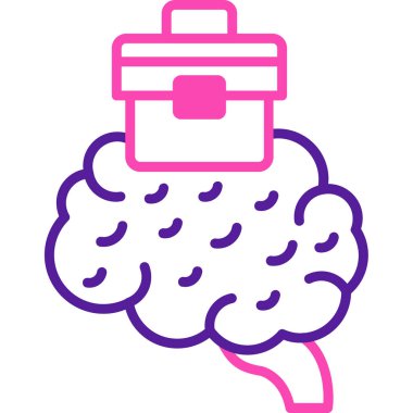 beyin ikonu vektör çizimi tasarımı