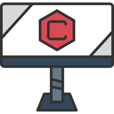 Bilgisayar monitörü simgesi. vektör illüstrasyonu