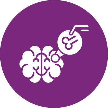 Beyin. Web simgesi basit illüstrasyon