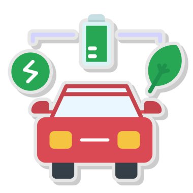 Araba şarj istasyonu. vektör illüstrasyonu