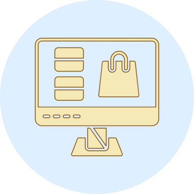 Alışveriş ve e - ticaret vektör simgesi.