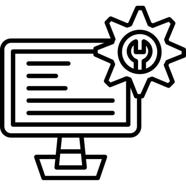 Bilgisayar. Web simgesi basit illüstrasyon