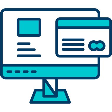 Bilgisayar ekranı. Basit resimleme