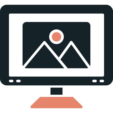 Bilgisayar ekranı. Basit resimleme