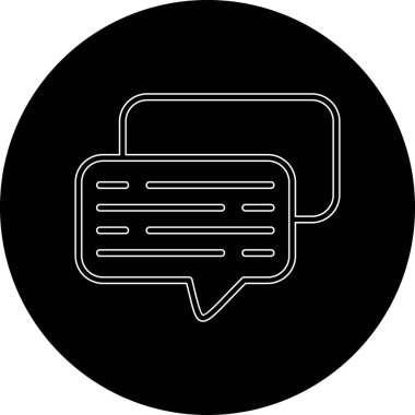 Sohbet web simgesi basit vektör illüstrasyonu