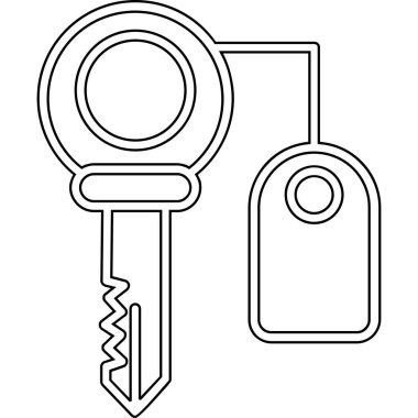 Asma kilit ikon vektör illüstrasyonlu anahtar