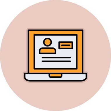 Dizüstü bilgisayar simgesi vektör çizimi