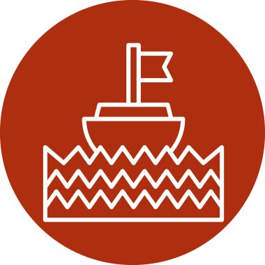 Bir tekne simgesinin vektör illüstrasyonu