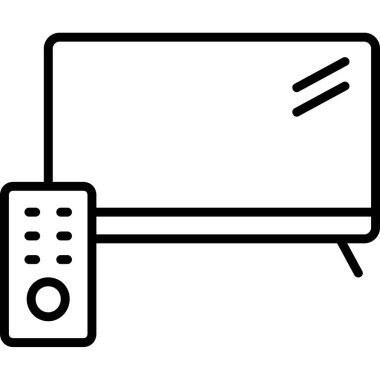 TV Ekran Ağı simgesi basit vektör illüstrasyonu