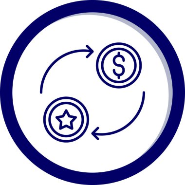 Para ikonu. düz vektör biçimi