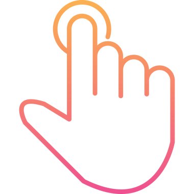 işaret parmağı simgesi ile doldurulmuş ana hat biçimi