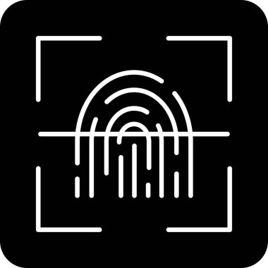 parmak izi simgesi, vektör çizimi