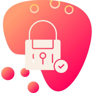 Vektör çizimi. Kilitli bir çanta simgesi.