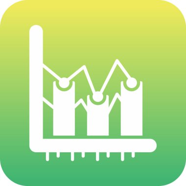 Bir fabrika ikonu ile izole edilmiş yeşil ve beyaz bir ikon çizimi