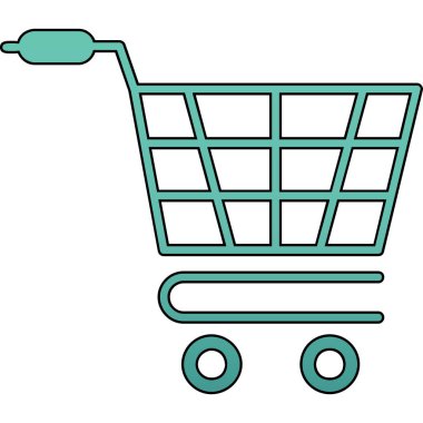 Alışveriş arabası ikonu. Web için taşıyıcı vektör simgelerinin özet çizimi