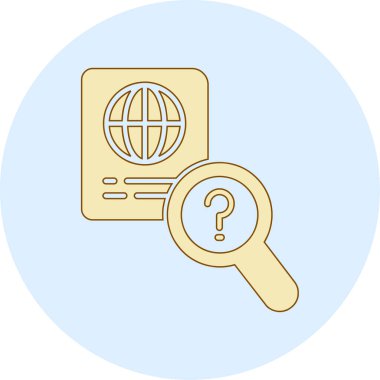 Büyüteç ile bir soru işareti. Düz stil.