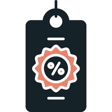 Düz stil indirimli yüzde indirim simgesi