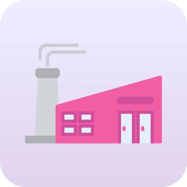 Fabrika inşa simgesi, vektör illüstrasyon tasarımı