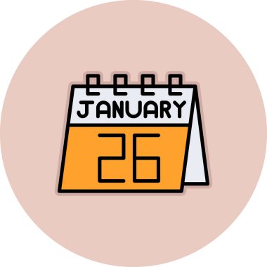 Ocak ikonu tarihli takvim