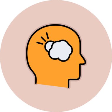 beyin ikonu vektör illüstrasyonu