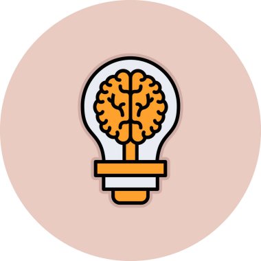 Moda Biçimli Beyin Simgesi İzole Arkaplan