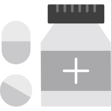 ilaç hapı düz simgesi, vektör illüstrasyonu