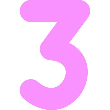 Üç numara işareti. üç renk numarası