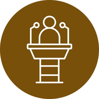 Sırt çantası simgesi olan bir adamın vektör çizimi