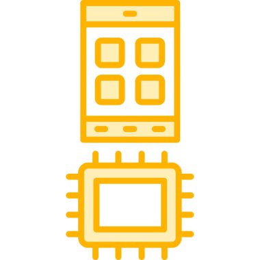 İşlemci simgesi. Düz dizayn. 10 saniye.