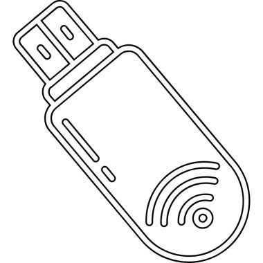 Vektör simgesi. USB Flash hafıza sembolü. beyaz üzerine izole