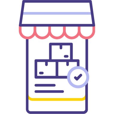 ecommerce alışveriş simgesi, vektör illüstrasyonu