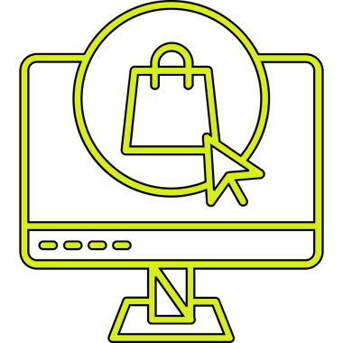 çevrimiçi alışveriş vektörü çizimi