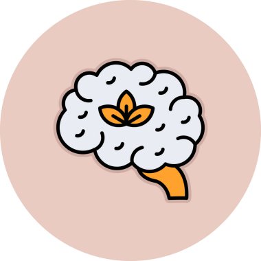 Beyin. Web simgesi basit illüstrasyon