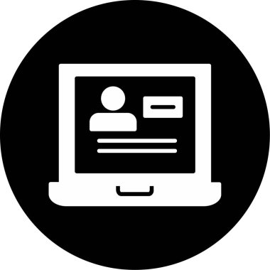 Dizüstü bilgisayar simgesi vektör çizimi