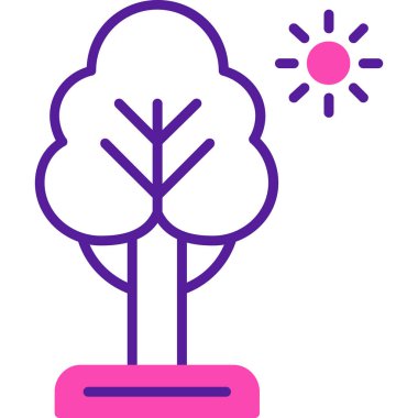 Bir ağaç simgesinin vektör illüstrasyonu