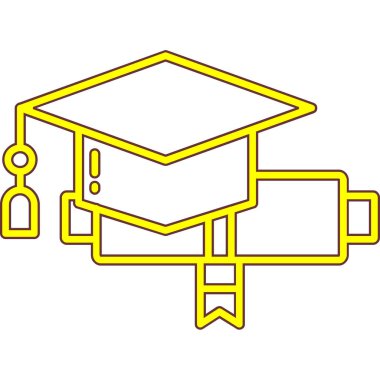 Mezuniyet diploması simgesi, taslak biçimi