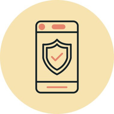 Mobil koruma simgesi vektör illüstrasyonu