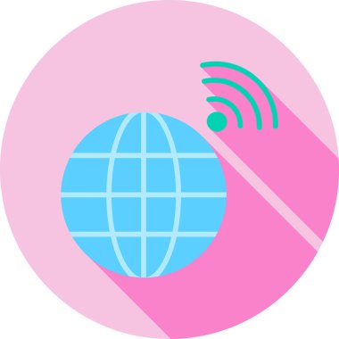 Kablosuz. Web simgesi basit illüstrasyon