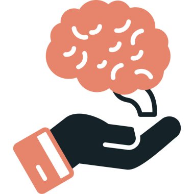 Beyin. Web simgesi basit illüstrasyon