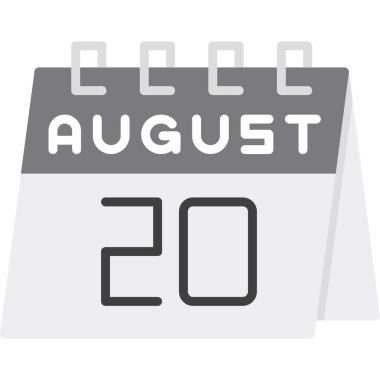 10 Ağustos - takvim simgesi - düz tasarım biçimi