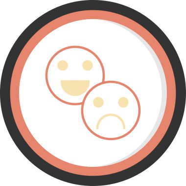 Üzgün emoji. Web simgesi vektör illüstrasyonu